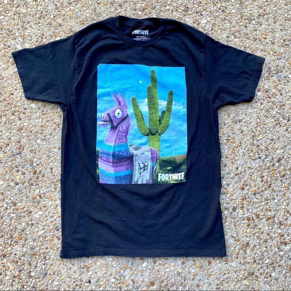 Fortnite Piñata Llama Men’s Black Shirt Size M